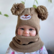 Kominiarka czapka ciepła dla noworodków 0-18m