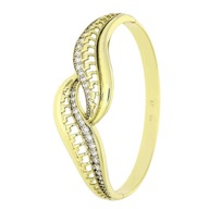81874 BRANSOLETKA 14K POZŁACANA 60/20 MM sztywna bangle z cyrkoniami