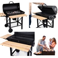 GRILL WĘGLOWY OGRODOWY RUSZT Z POKRYWĄ DUŻY NA TARAS POJEMNY STALOWY