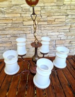 Żyrandol mosiężny stary 5-ramienny lampa antyk lampa wisząca POLAM MEOS