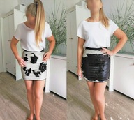 SPÓDNICZKA MINI POLSKA CEKINOWA r.M 38