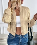 Damska kurtka złota bomberka bomber wiosna lato narzutka Lux HIT