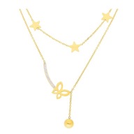 52961 Celebrytka złota stal chirurgiczna motyl gwiazdki kulka