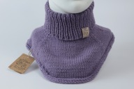 Wełniany komin, ocieplacz dziecięcy,merino, zimowy, r. 116-128cm, liliowy