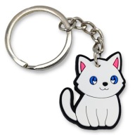 Brelok KOT Kotek SŁODKA Zawieszka DO KLUCZY Prezent Biały Niebieskie Oczy