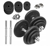 HANTLE ŻELIWNE 2X20KG REGULOWANE GRYF 25MM TALERZE ZESTAW 40KG