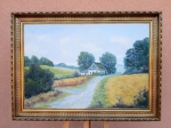 STARY DUŻY OBRAZ OLEJNY PŁÓTNO sygnowany , N.K.Nielsen