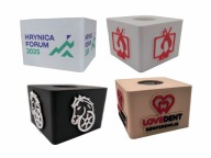 Kostka mikrofonowa, reporterska z nadrukiem logo, nakładka na mikrofon