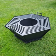 PALENISKO OGRODOWE DUŻE ŚREDNICA BLACHA STALOWA GRILL 75CM STAL 3MM + RUSZT