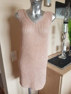 TUNIKA sweter sukienka pudrowy róż UNI ok M