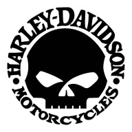 HARLEY _ CZASZKA __ naklejka _ 50cm _ CZARNA