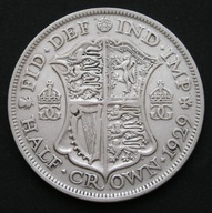 Wielka Brytania 1/2 korony 1929 - król Jerzy V - srebro