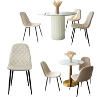 KRZESŁ TAPICEROWANE WELUROWY DO KUCHNI JADLNI SALONU LOFTOWE BEŻOWE