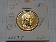 1 dolar 2009 John Tyler, mennica Filadelfia, holder, seria prezydenci