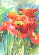 =KWIACIARNIA= Obraz =martwa natura=KWIATY=akwarela=