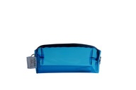 Niebieska transparentna kosmetyczka PCV - wodoodporna