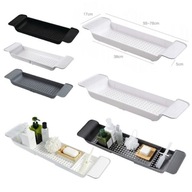 BIAŁA PLASTIKOWA PÓŁKA NA WANNĘ ŁAZIENKOWA ROZSUWANA TACA DESKA REGULOWANA