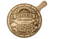 DESKA DO PIZZY PRESONALIZOWANA Z RĄCZKĄ BUKOWA 32 CM TWÓJ GRAWER PREZENT