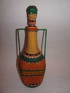 Butelka w oplocie, karafka w oplocie PRL, vintage, retro