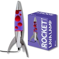 LAMPA LAWA FISURA RAKIETA 45cm RETRO FIOLETOWA CZERWONA CHROM HIT PREZENT