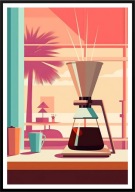 A2 KOLOROWY PLAKAT OBRAZ DO KUCHNI JADALNI RESTAURACJI KAWA EKSPRES DO KAWY