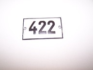 EMALIOWANY SZYLD (TABLICZKA) NA DRZWI Z NUMEREM 422 Z LAT 30/40-TYCH.