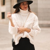 ZARA SWETER WARKOCZE ECRU BLOG R.S NOWY!