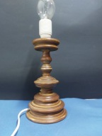 Stara drewniana lampa podstawa drewno toczone skandynawia vintage design