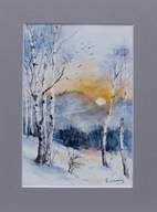 Akwarela pt. Zima w górach