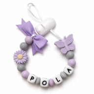 Zawieszka Silikonowa z Imieniem Dla Dziecka Smoczek Prezent Narodziny