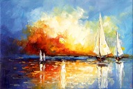 Bogusław Potera obraz olejny płótno NA JEZIORACH 2