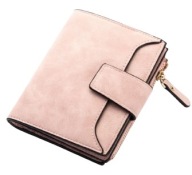 Elegancki portfel z eko skóry różowy