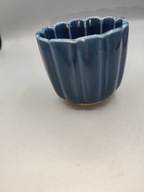 Ozdobne naczynko kubeczek ceramiczna Niebieskie 8x7 cm