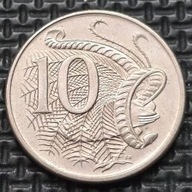 *AUSTRALIA [1919]*10 centów 1983 *Elżbieta II, Ptak Lirogon wspaniały