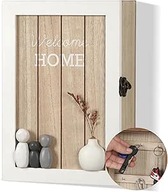 Drewniana Skrzynka na klucze Szafka na 6 Kluczy Otwierana Dekoracja Boho