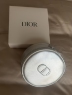 Christian Dio’r srebrna okrągła kosmetyczka Pouch bag silver wygodna 15 cm