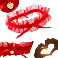 PODWIĄZKA CZERWONA NA WALENTYNKI ZAWIESZKA ZŁOTE SERCE DLA NIEJ STUDNIÓWKA