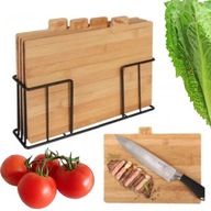 DESKA BAMBUSOWA KUCHENNA DO KROJENIA ZESTAW 4 SZTUKI WYTRZYMAŁA PORĘCZNA