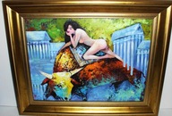 Aleksander Rymarczyk "Porwanie Europy" Olej na płótnie 50x40 cm