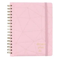 Pikowany różowy organizer planer zamykany gumką