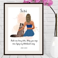 Plakat w ramce Pamiątka z Twoim psem/kotem Personalizowany portret A4