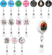 RETRAKTOR ZWIJANA LINKA SMYCZ UCHWYT ZACZEP NA IDENTYFIKATOR ZABAWNY