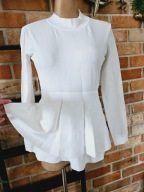 COS bluzka z baskinką koszulka sweter swetr warstwowy biały r. S