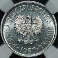 20 groszy 1957 - MS 66 - NGC - druga MAX NOTA - NAJRZADSZE