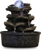 FONTANNA DOMOWA LED ZEN WODOSPAD OBROTOWA KULA SZKLANA RELAKS DEKORACYJNA