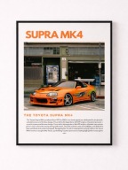 Plakat Toyota Supra MK4 A3 | w ramce | dekoracja ścienna | wzory do wyboru