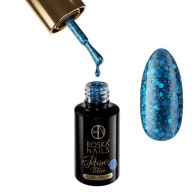 NIEBIESKI LAKIER HYBRYDOWY Z DROBINKĄ BLUE RAIN NO 435 6 ML BOSKA NAILS