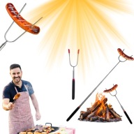 KIJ TELESKOPOWY DO PIECZENIA KIEŁBASEK NA OGNISKO 84CM, SKŁADANY WIDELEC