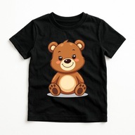 Koszulka dziecięca t-shirt czarny 122 wiek 6 lat dzień misia miś mis