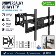 MOCNY UCHWYT WIESZAK DO TELEWIZORA TV OBROTOWY ŚCIENNY 37"-75" UNIWERSLANY